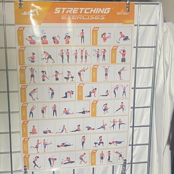 SENSU Yoga Poses + Stretching Exercises + Pilates Mat Work Poster Set - Set of 3 - Picture 4 of 9